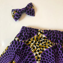 Load image into Gallery viewer, Dalia Purple - Ankara Circle African Print Skirt and Bow Set