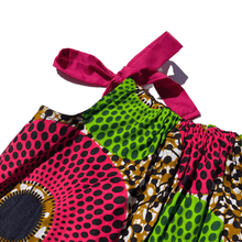 Load image into Gallery viewer, Dalia Pink and Green - Ankara Tie Top