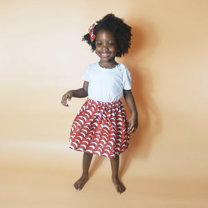 Makena - Ankara Skirt and Bow Set