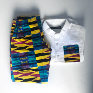 Nyamekye - Kente Print Slim Fit Trousers