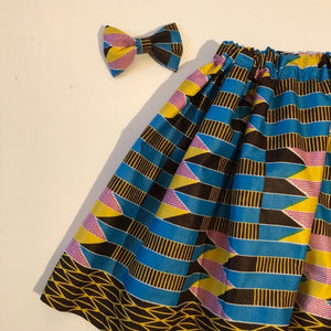 Thema - African Kente Skirt and Bow Set