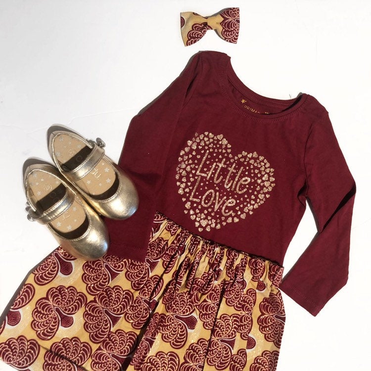 Adamma - Ankara Skirt and Bow set