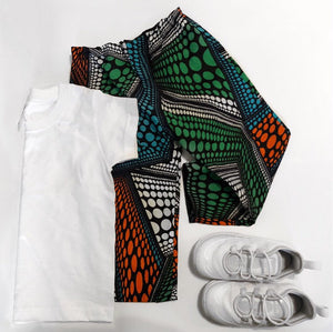 Gowon - Geometric Spotty African Print Unisex Slim Fit Trousers