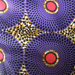 Dalia Purple - Ankara Circle African Print Skirt and Bow Set