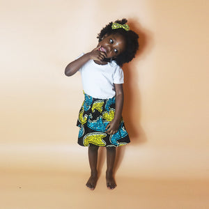 Eno - African Ankara Skirt and Bow set