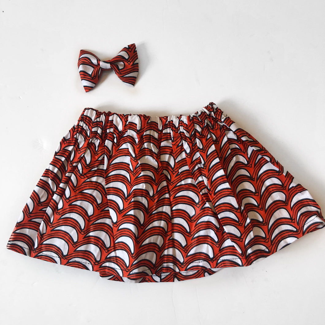 Makena - Ankara Skirt and Bow Set