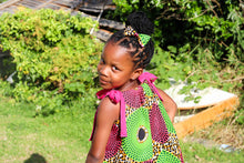 Load image into Gallery viewer, Dalia Pink and Green - Ankara Tie Top
