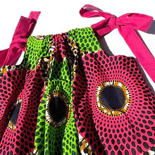 Load image into Gallery viewer, Dalia Pink and Green - Ankara Tie Top
