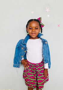 Urbi- African Print Skirt and Bow Set