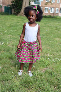 Urbi- African Print Skirt and Bow Set