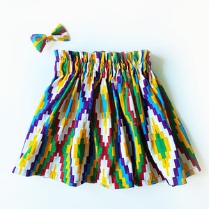 Musoke - African Print Skirt and Bow Set