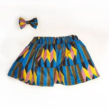 Load image into Gallery viewer, Thema - African Kente Skirt and Bow Set
